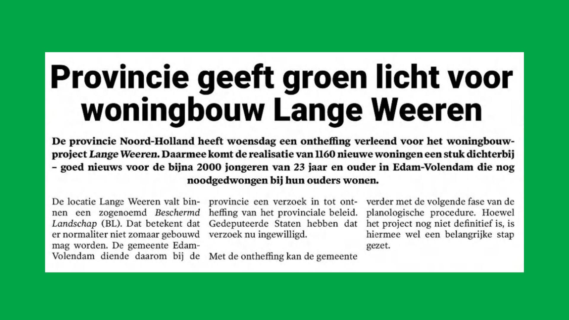 Lange Weeren NIVO artikel